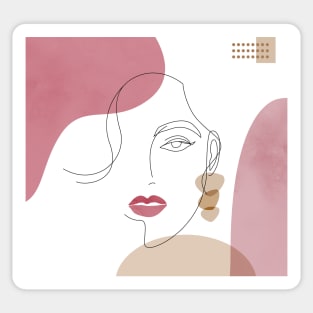 Woman Abstract Face Line Art Sticker